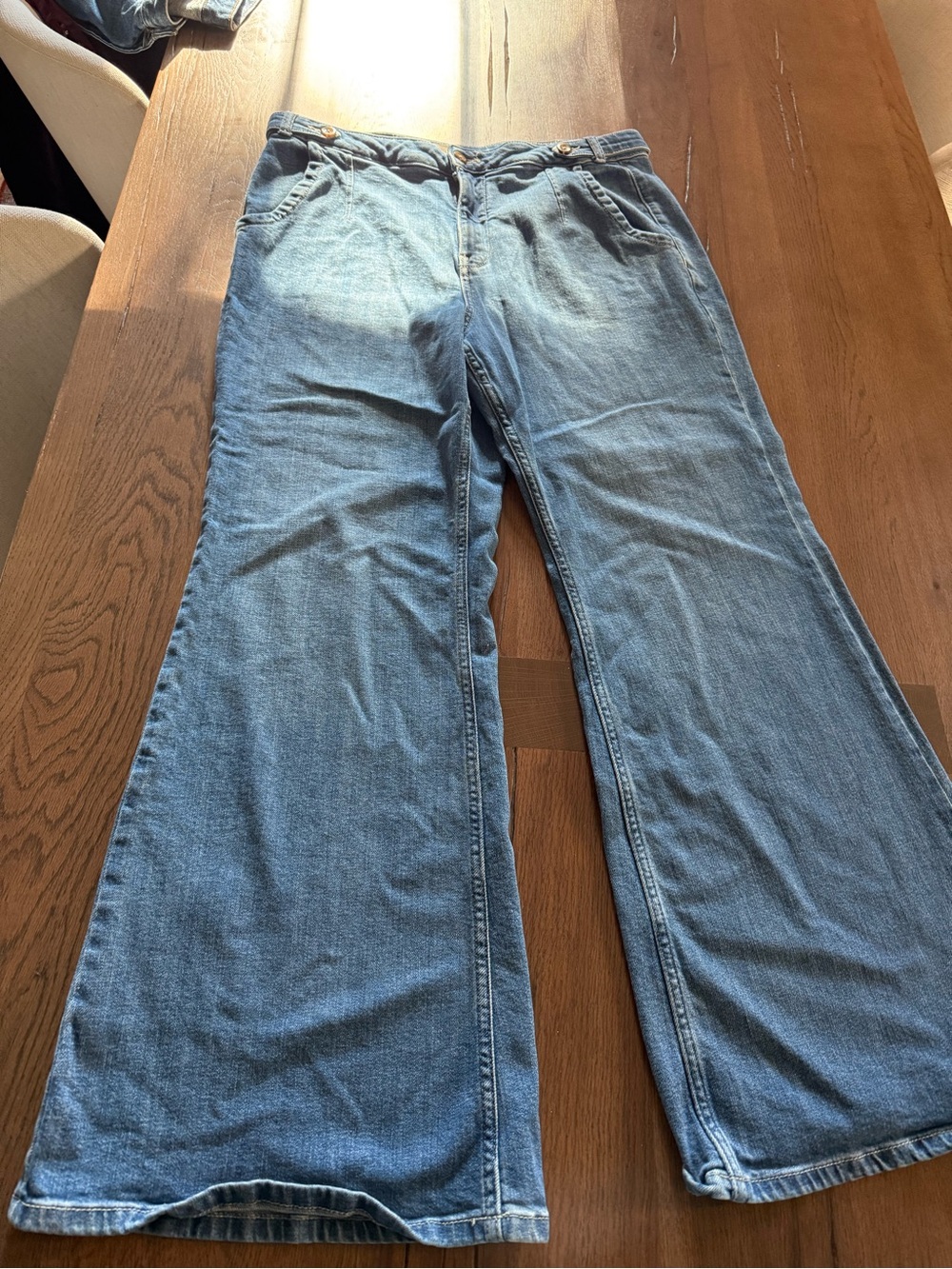 Anthropologie Pilcro Light Blue Wide-Leg Flare Jeans Size 31